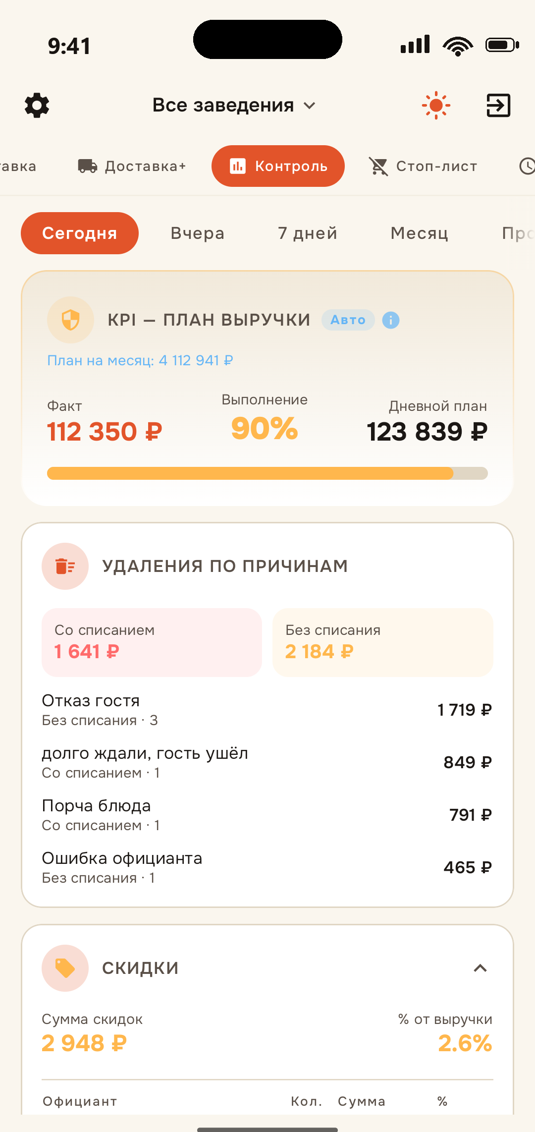 EazyBoard — приложение: Контроль