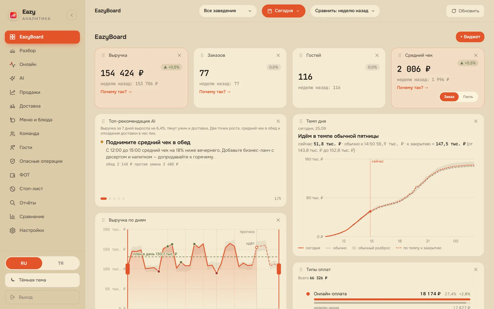 Веб-кабинет: свой экран EazyBoard