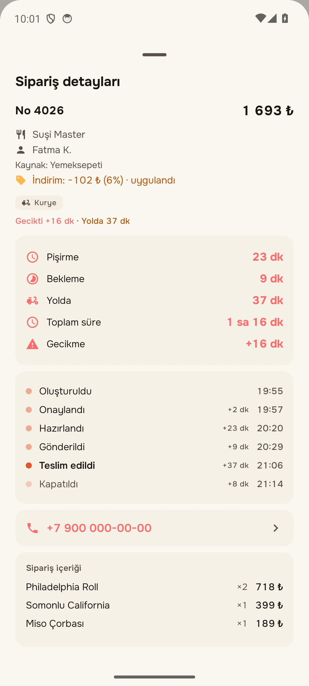 Sipariş ayrıntıları