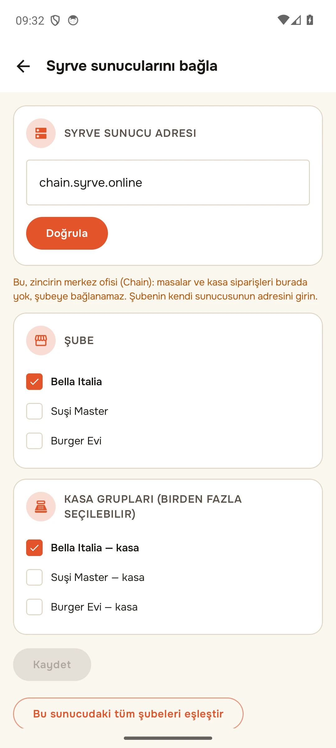 Merkez ofisin adresi girildi