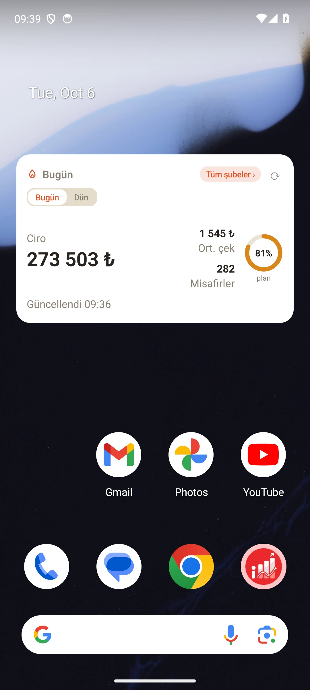 Telefon ekranında «Gün özeti»